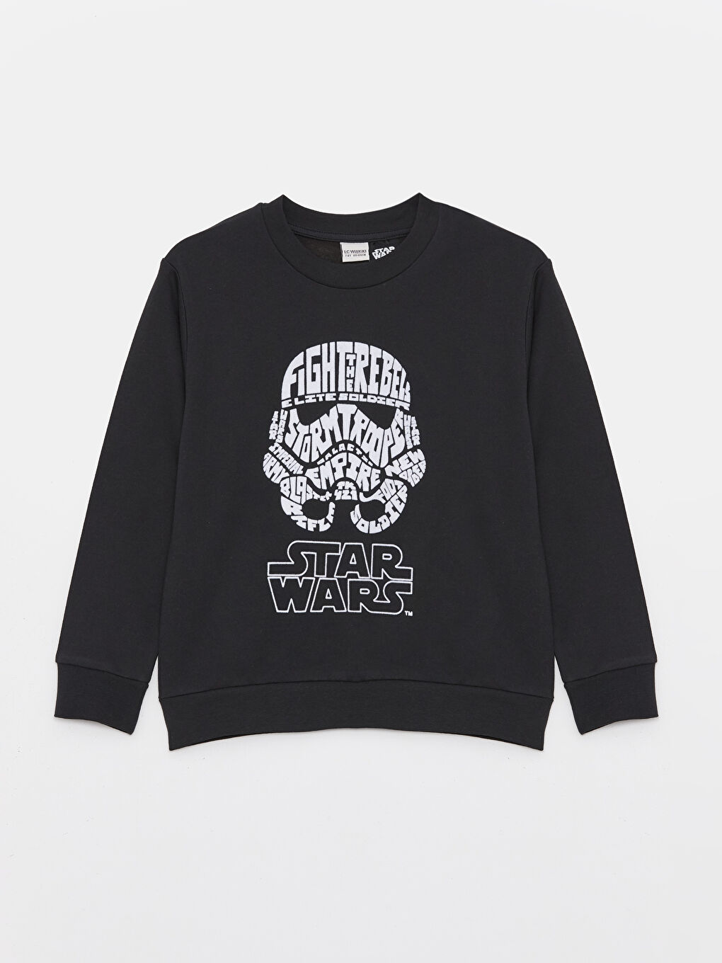 LCW Kids Antrasit Bisiklet Yaka Star Wars Baskılı Uzun Kollu Erkek Çocuk Sweatshirt - 2