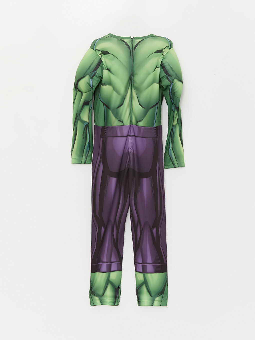 Yeşil Bisiklet Yaka Uzun Kollu Erkek Çocuk Hulk Kostüm ve Maske-2