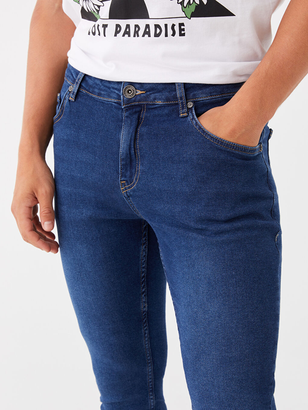 XSIDE Orta Mavı Skinny Fit Erkek Jean Pantolon - 3