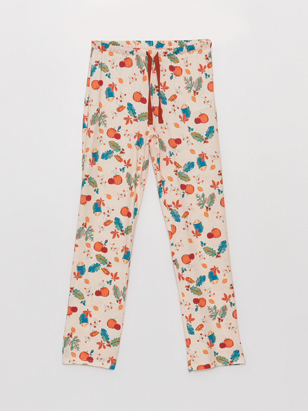 Set de pijama cu guler rotund, imprimat, mânecă lungă, pentru femei-8