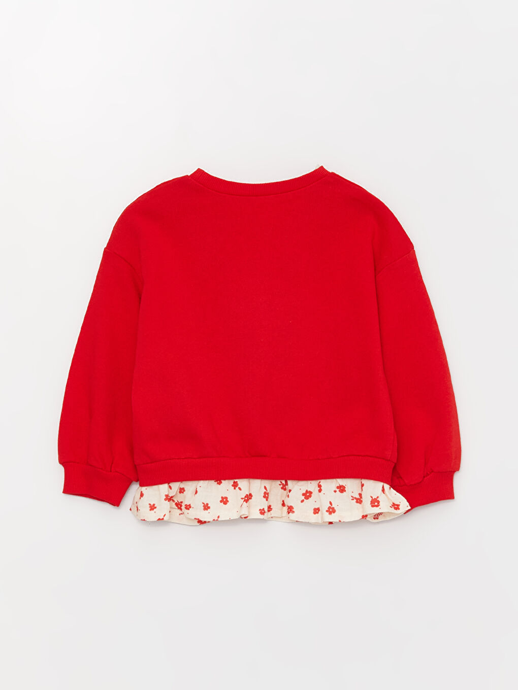 Kırmızı Bisiklet Yaka Uzun Kollu Kız Bebek Sweatshirt-4