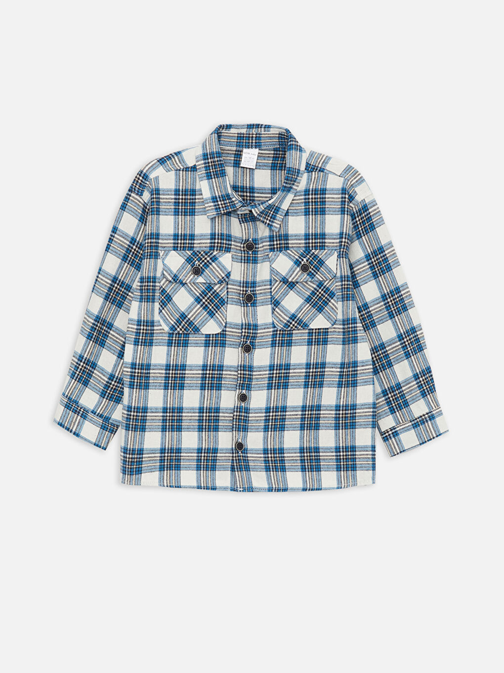 Cămașă cu Mânecă Lungă cu Model în Carouri și Blugi pentru Bebeluși Băieți Set 2 Bucăți-1