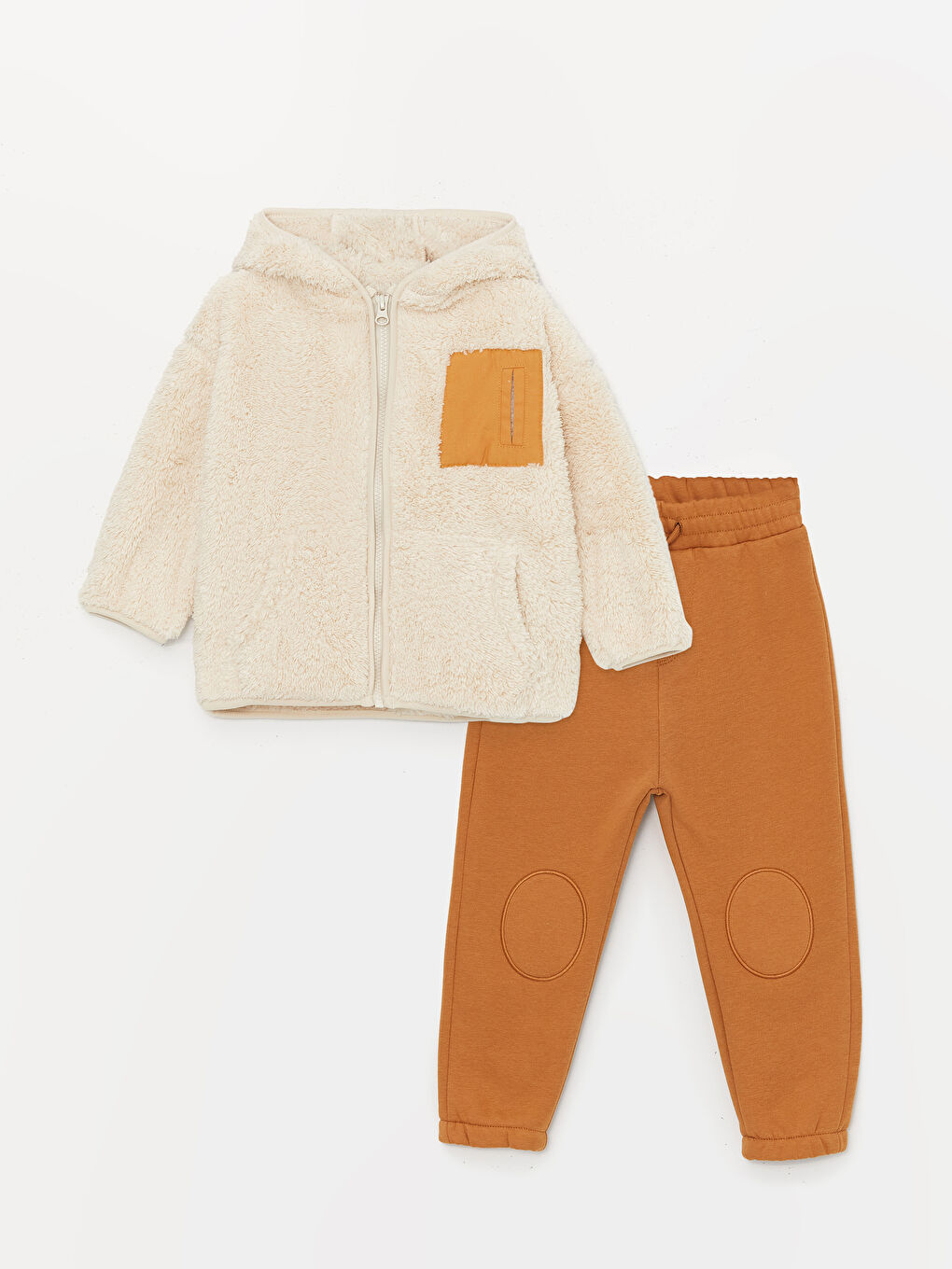 მრგვალი საყელო გრძელმკლავიანი ბავშვის ბიჭებისთვის კარდიგანი და შარვალი 2 შეკვრა კომპლექტი