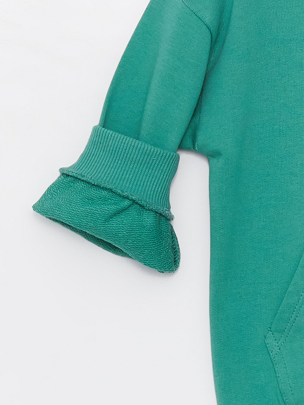 Yeşil Bisiklet Yaka Uzun Kollu Baskılı Erkek Bebek Sweatshirt ve Eşofman Altı 2'li Takım-2