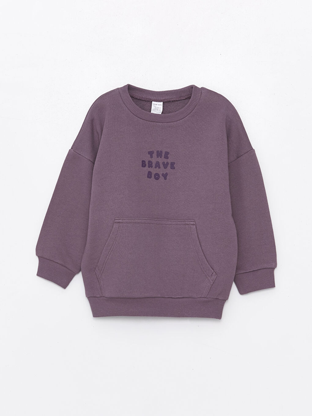 LCW baby Açık Mürdüm Bisiklet Yaka Uzun Kollu Baskılı Erkek Bebek Sweatshirt ve Eşofman Altı 2'li Takım - 1