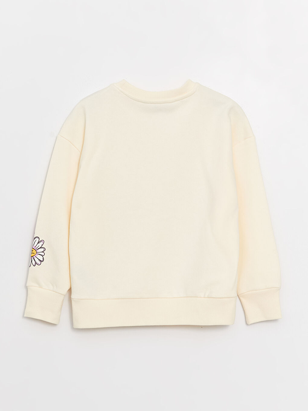 LCW Kids Ekru Bisiklet Yaka Baskılı Uzun Kollu Kız Çocuk Sweatshirt - 1