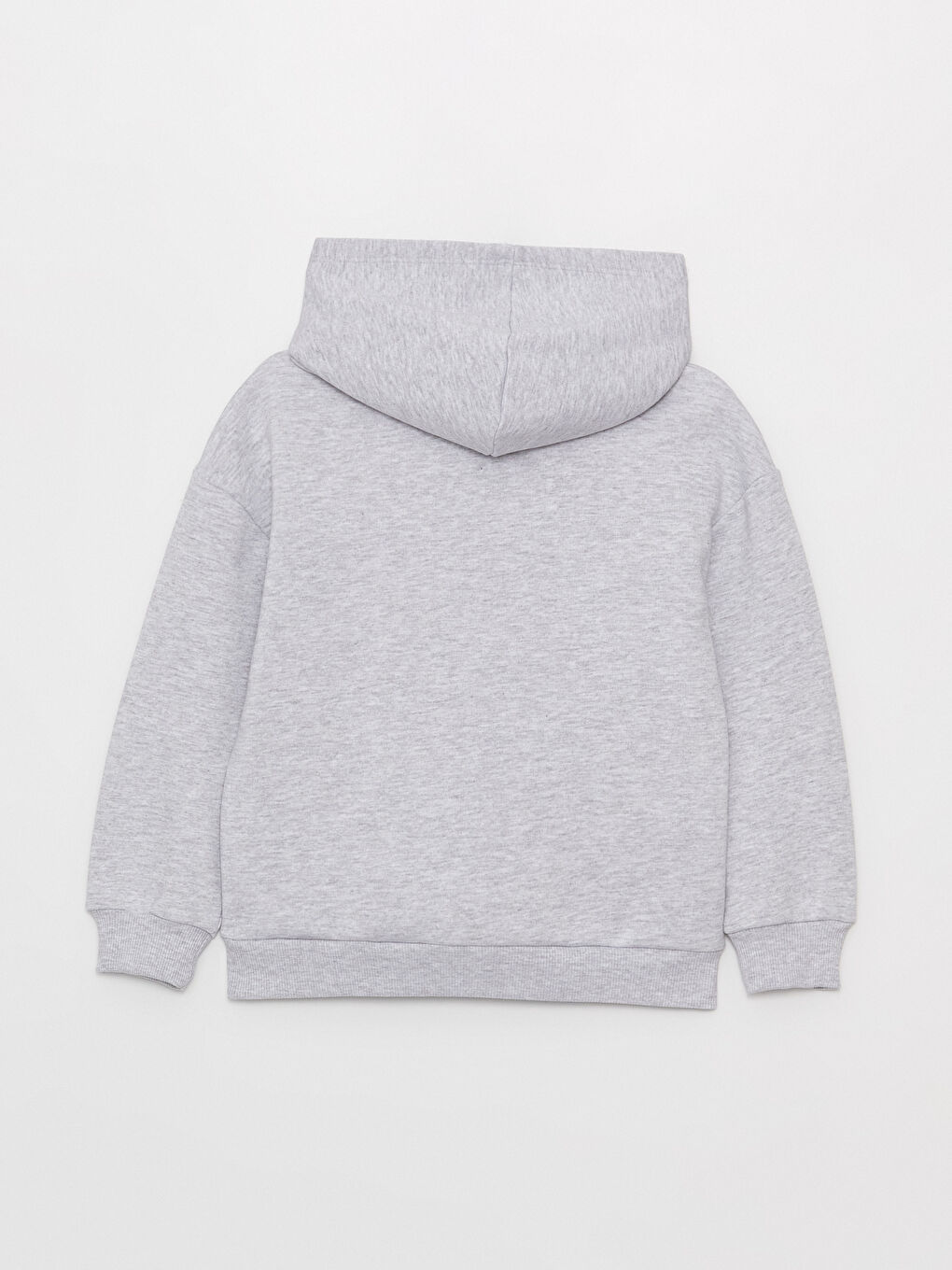 LCW Kids Gri Melanj Baskılı Uzun Kollu Kız Çocuk Hoodie - 5