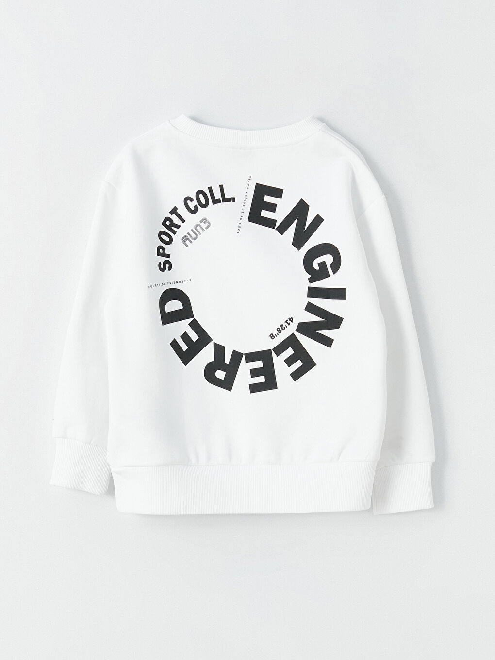 LCW Kids Beyaz Rahat Kalıp Bisiklet Yaka Baskılı Erkek Çocuk Sweatshirt - 2