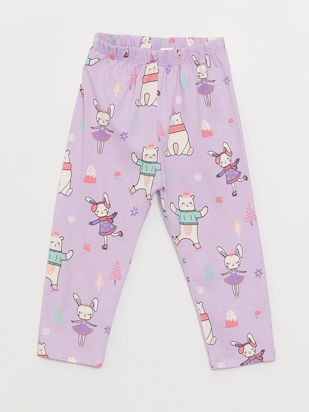 Polo Neck Long Sleeve Printed Baby Girl Pajama Set-4