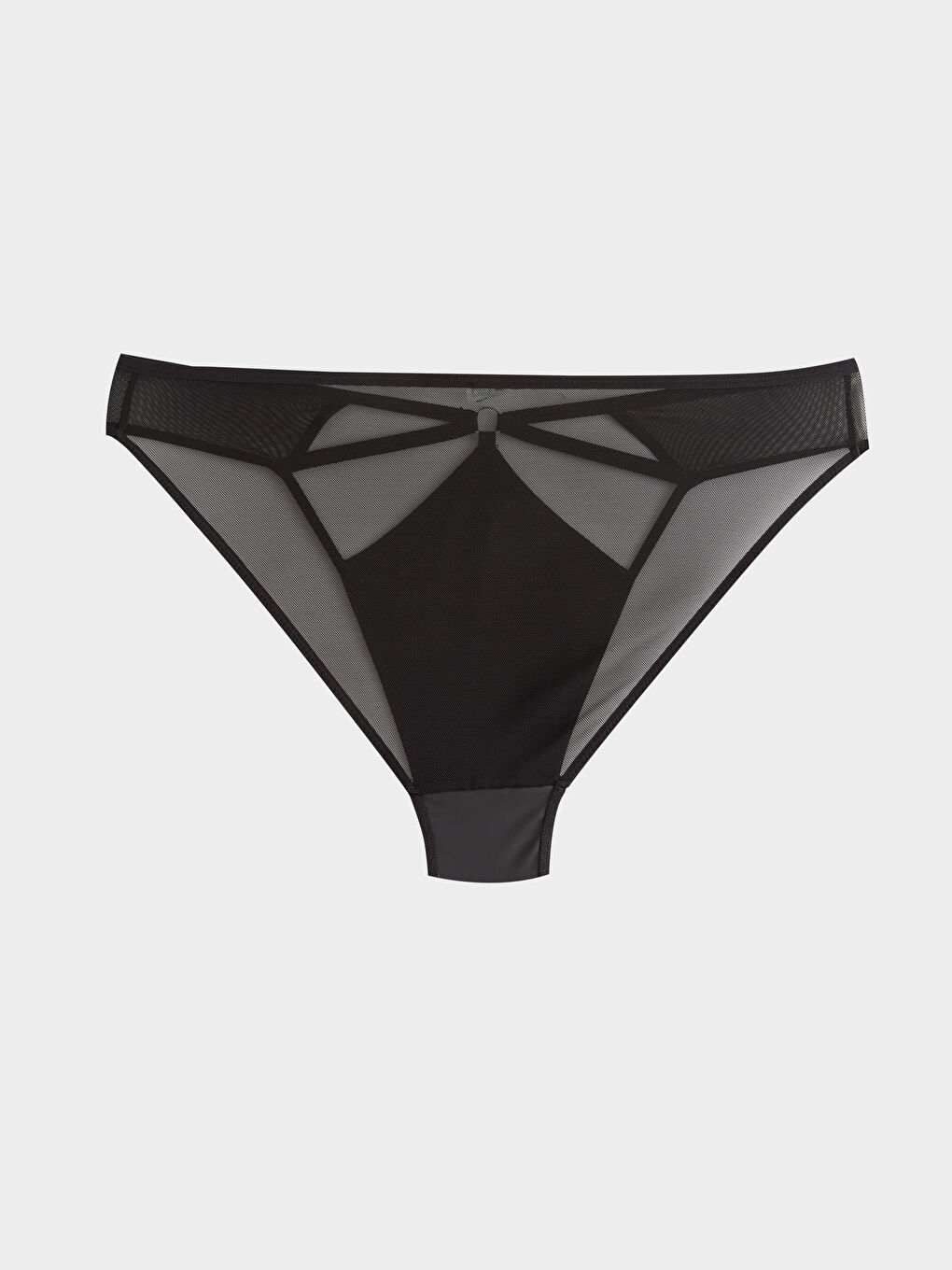 Siyah Deri Görünümlü Fantezi Bikini Külot-1