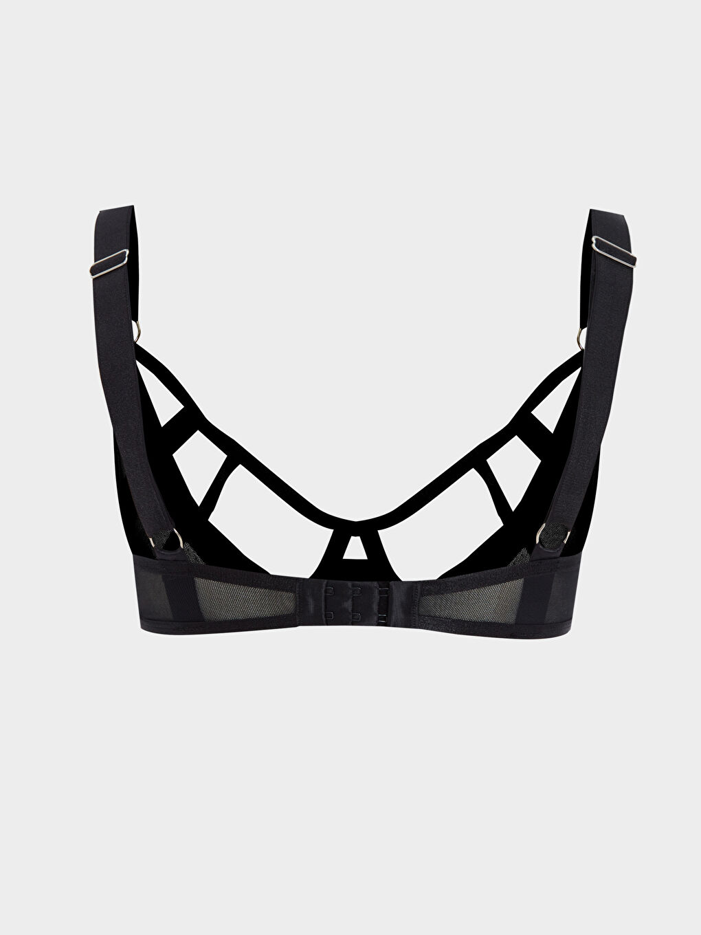 Siyah Balenli Dolgusuz Fantezi Tişört Sütyen-1