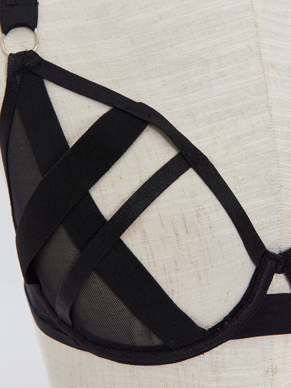 Siyah Balenli Dolgusuz Fantezi Tişört Sütyen-2