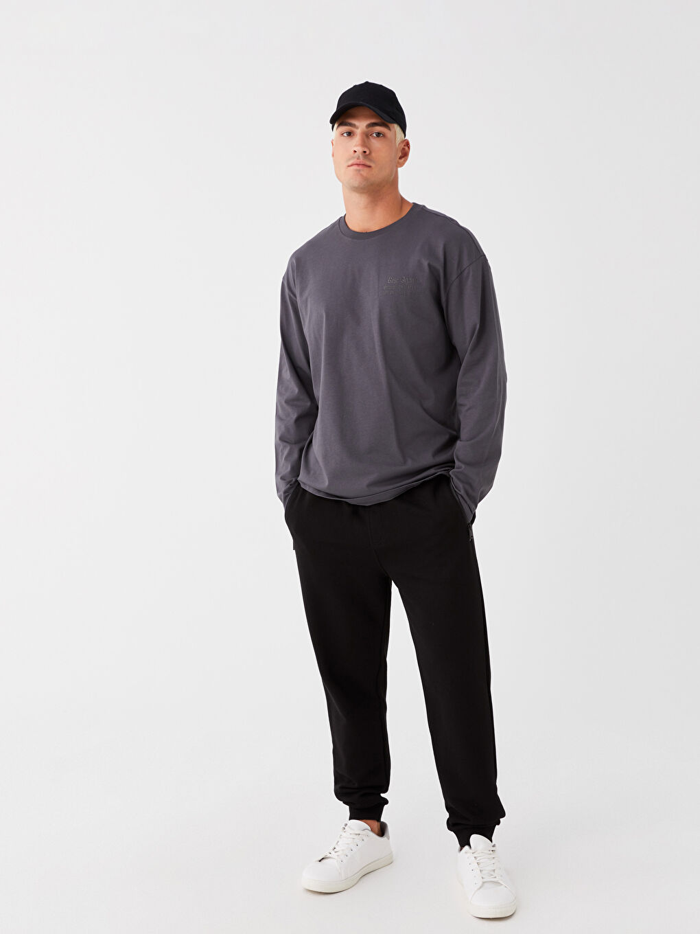 Siyah Standart Kalıp Erkek Jogger Eşofman Altı