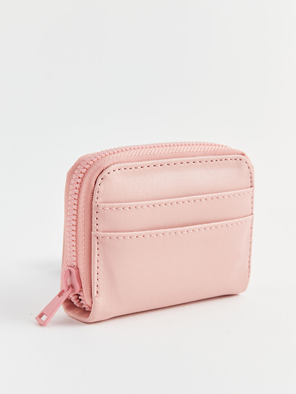 Pembe Deri Görünümlü Kadın Cüzdan-1