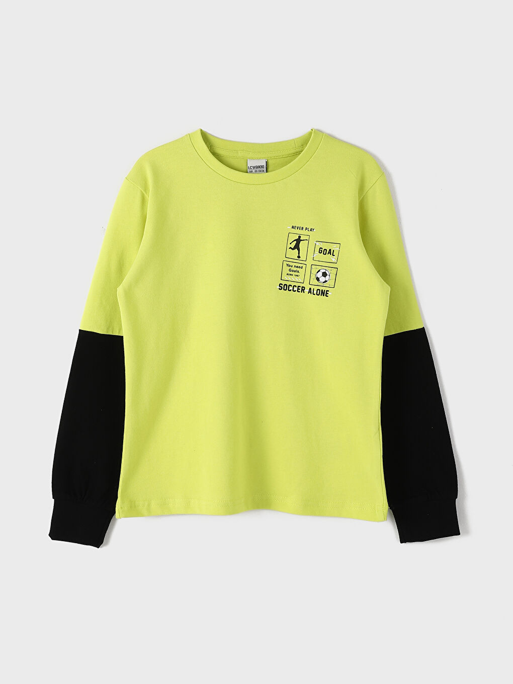 Crew Neck Printed Long Sleeve Boys' T-Shirt