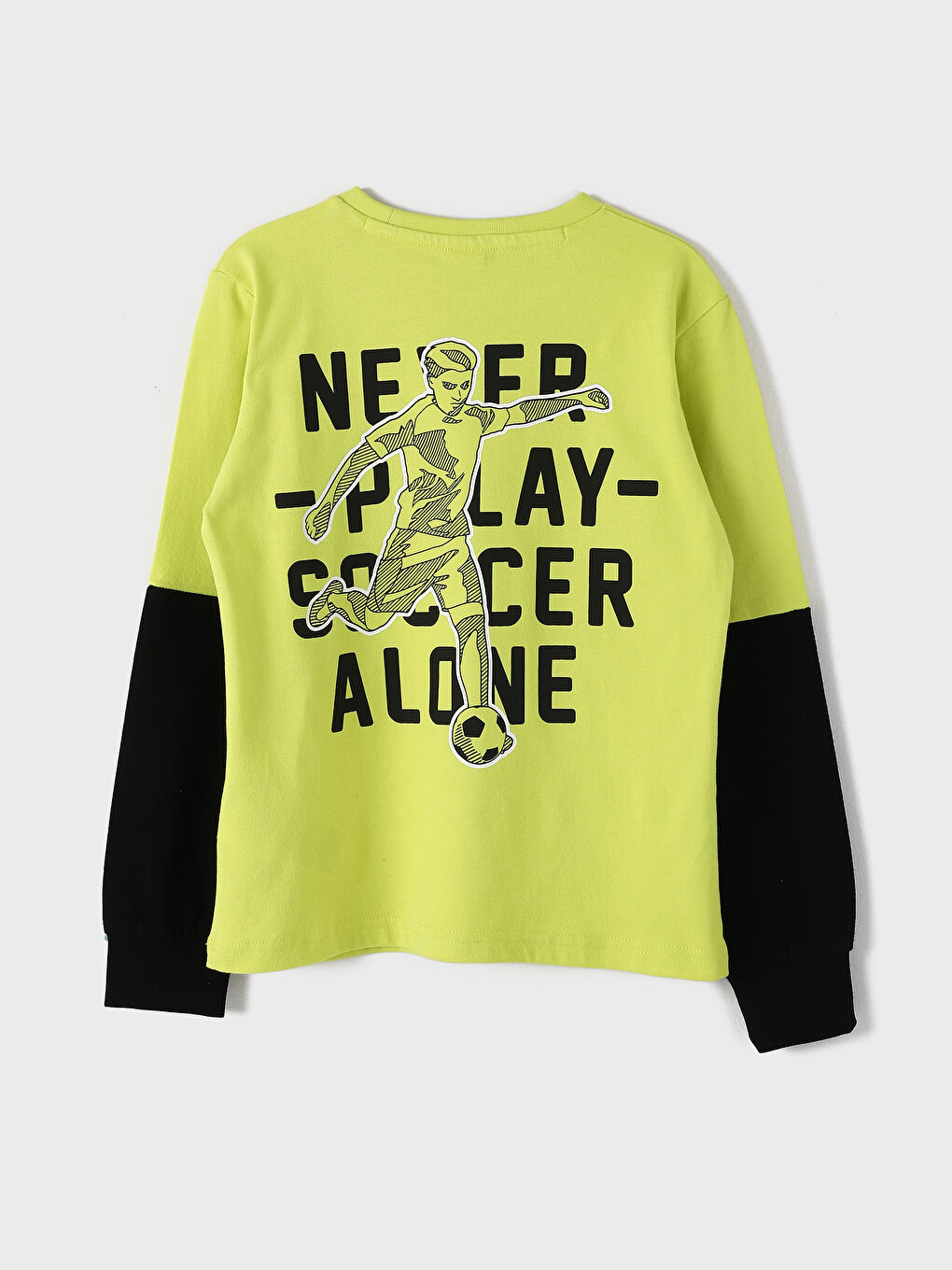 Crew Neck Printed Long Sleeve Boys' T-Shirt-1