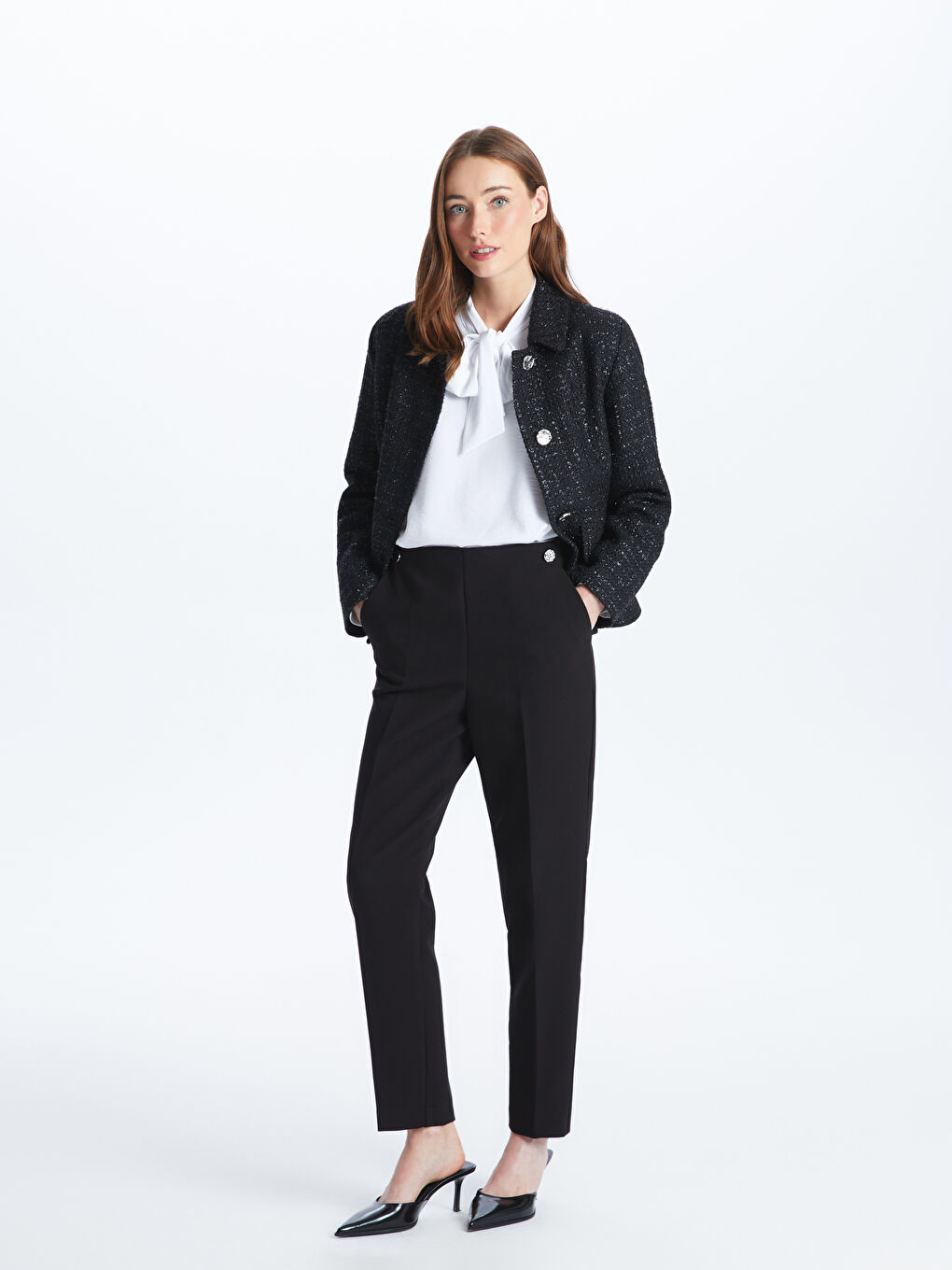 Elasticated Waist Slim Fit Women's Trousers