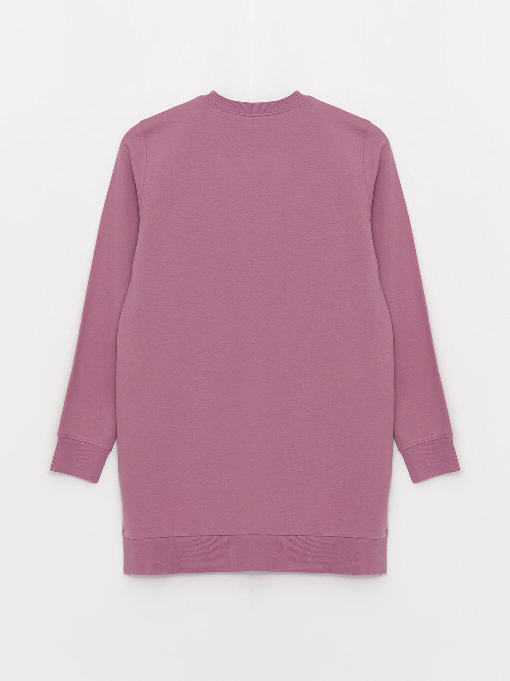 Pembe Bisiklet Yaka Kadın Sweatshirt Tunik-6