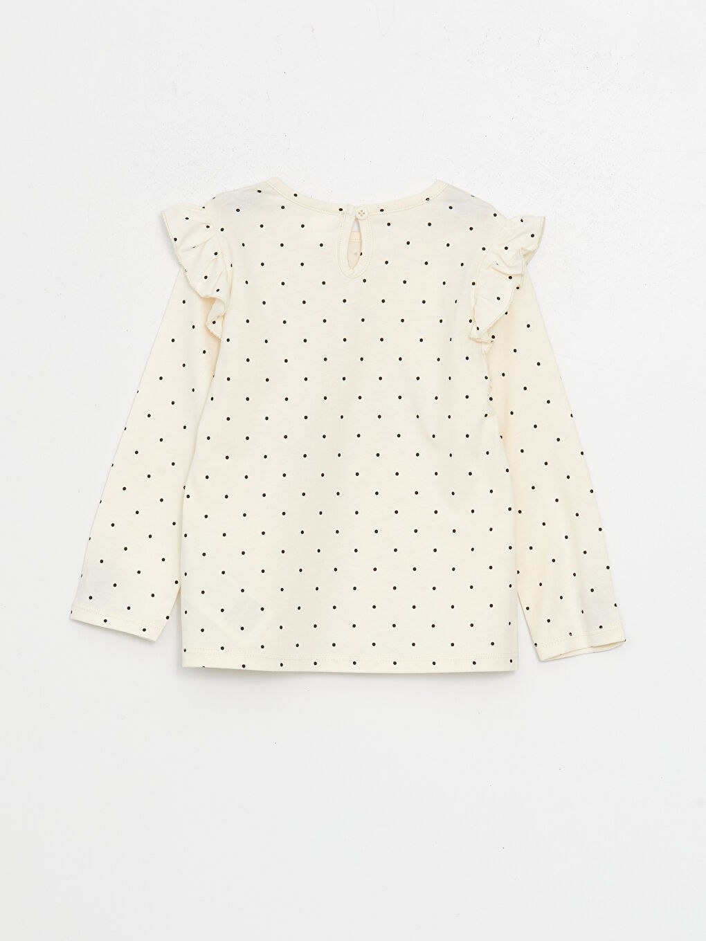 Ekru Bisiklet Yaka Kız Bebek Tişört ve Tayt 2'li Takım-2