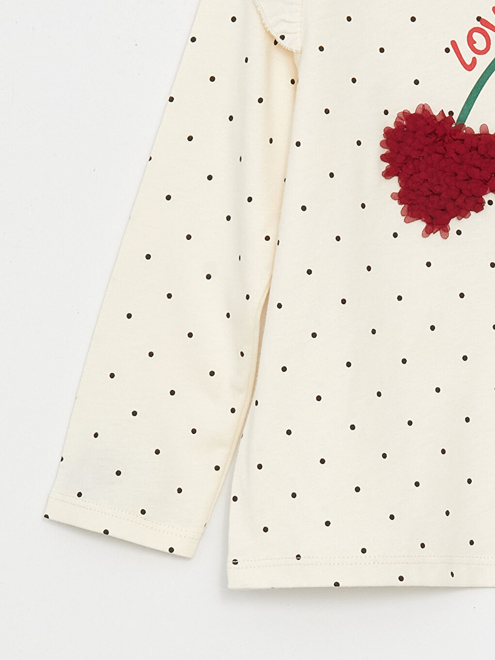 Ekru Bisiklet Yaka Kız Bebek Tişört ve Tayt 2'li Takım-5