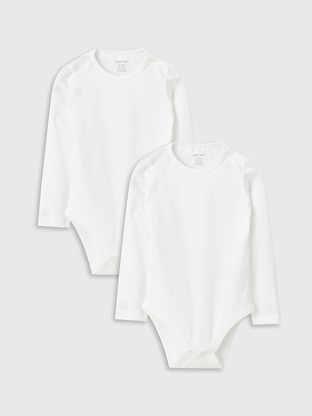 بدلة جسم ياقة دائرية كم طويل للأولاد الرضع مع كباسين في منطقة الحفاض - مجموعة من قطعتين