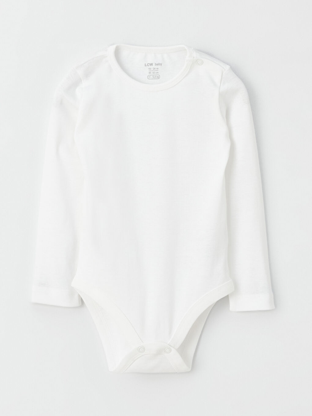 بدلة جسم ياقة دائرية كم طويل للأولاد الرضع مع كباسين في منطقة الحفاض - مجموعة من قطعتين-1