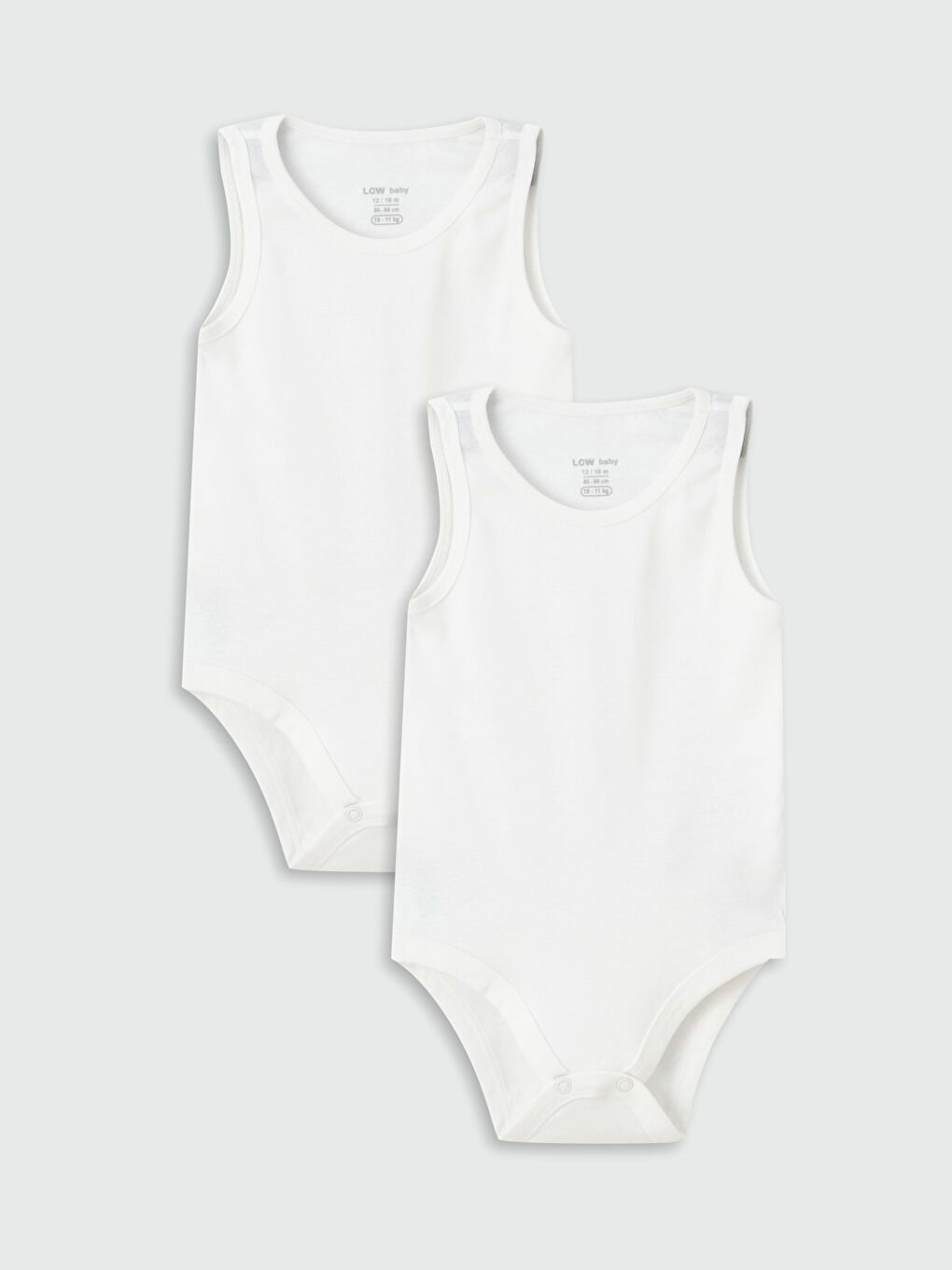 بدلة جسم أولاد رضع بياقة دائرية سادة بمجموعتين