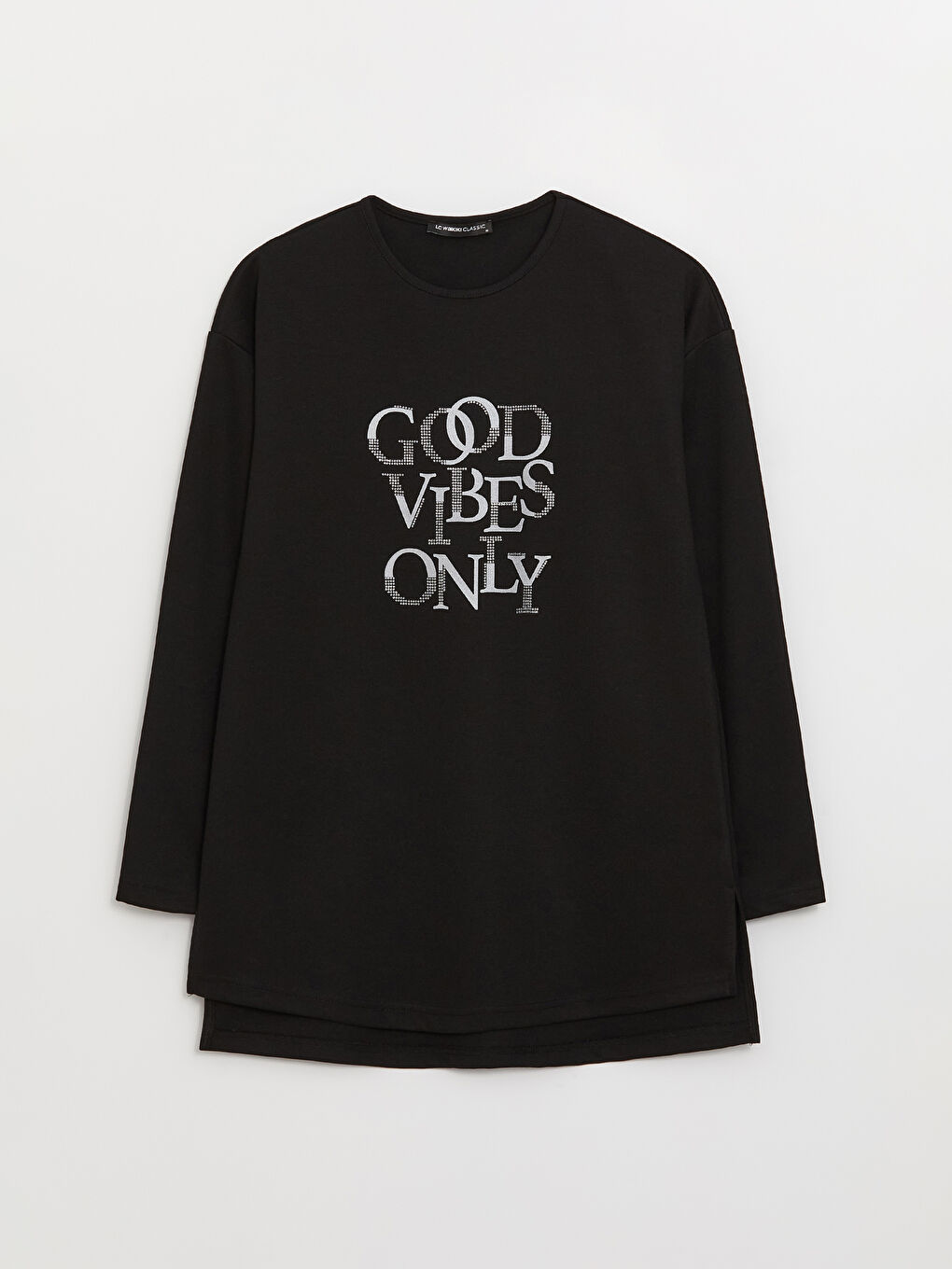 Crew Neck Printed Long Sleeve Women's Tunic -W3BQ87Z8-CVL