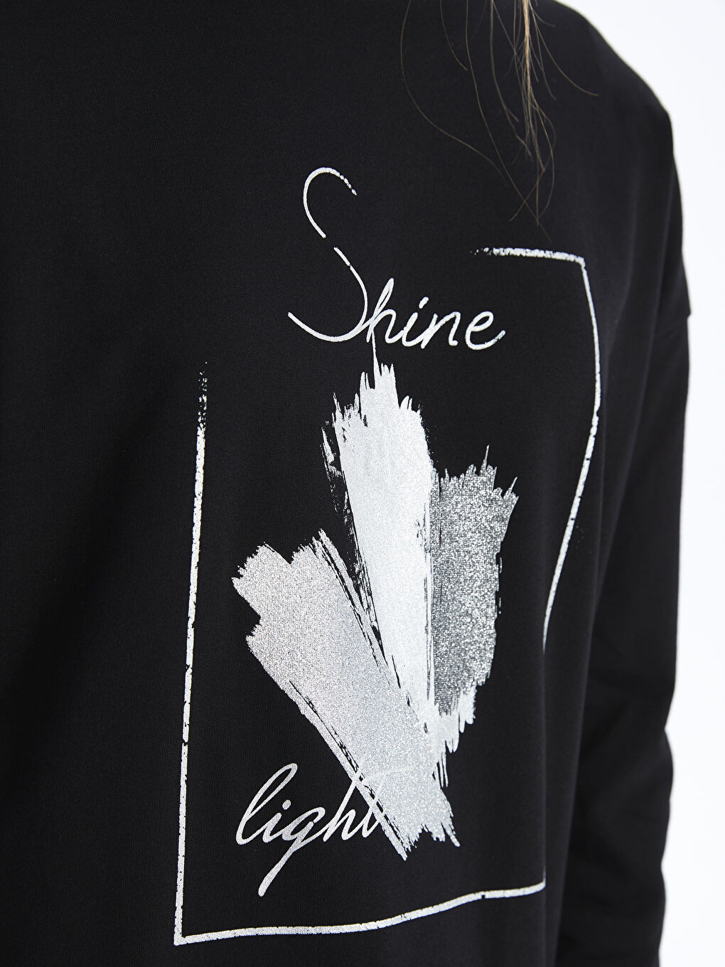 Crew Neck Printed Long Sleeve Oversize Women's Sweatshirt Tunic-3