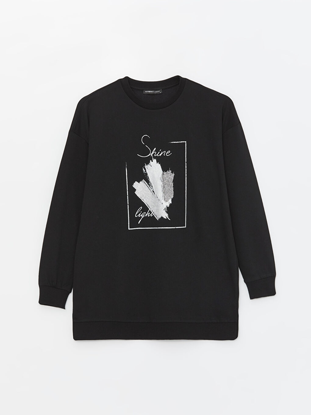 Crew Neck Printed Long Sleeve Oversize Women's Sweatshirt Tunic-5