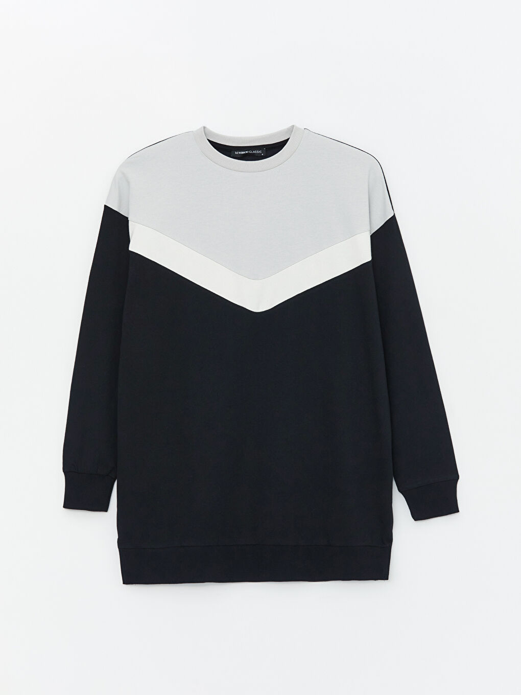 LCWAIKIKI Classic Crew Neck Long Sleeve Women's Sweatshirt Tunic with Color Block -W3BQ93Z8-CVL