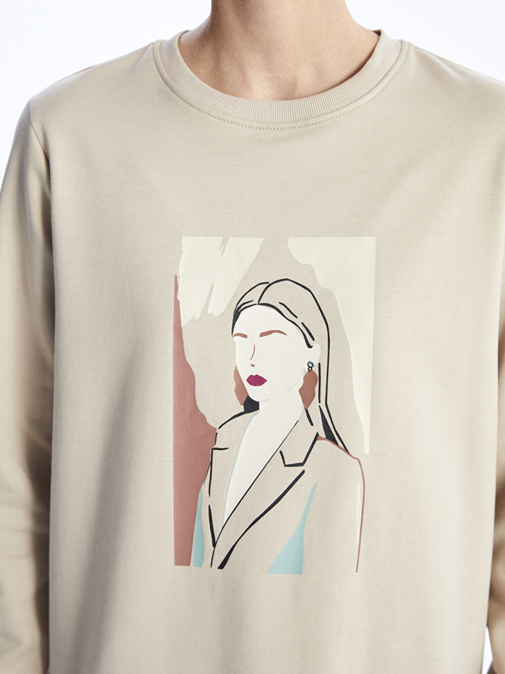 Tunique Sweatshirt à Manches Longues Imprimée pour Femmes avec Col Rond-3