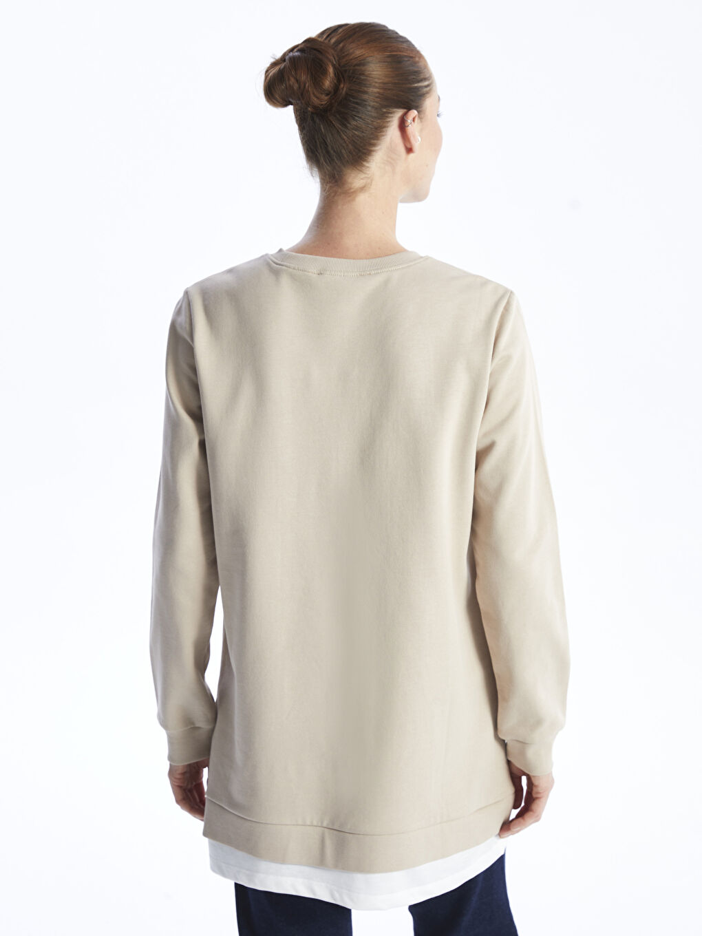 Tunique Sweatshirt à Manches Longues Imprimée pour Femmes avec Col Rond-4