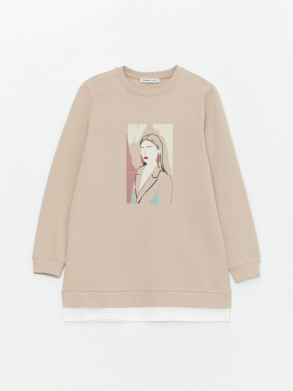 Tunique Sweatshirt à Manches Longues Imprimée pour Femmes avec Col Rond-5