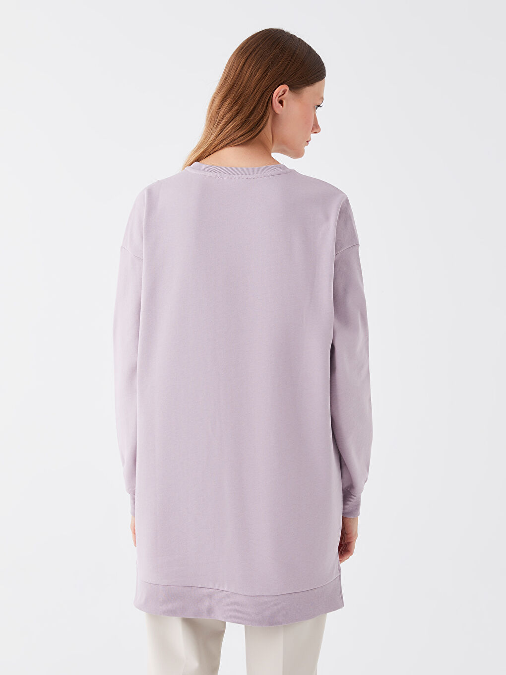 تونیکی سویتشێرتی قۆڵ درێژی چاپکراوی یه‌خه‌ خڕ ئۆڤەرسایز بۆ ژنان-4