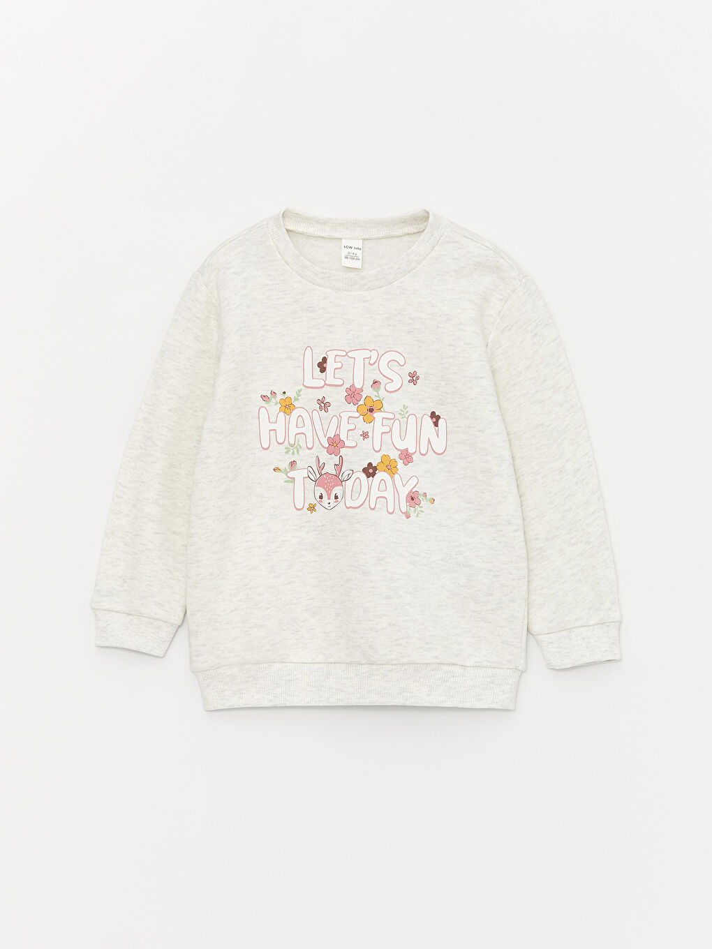 Sarı Bisiklet Yaka Uzun Kollu Baskılı Kız Bebek Sweatshirt 2'li-3