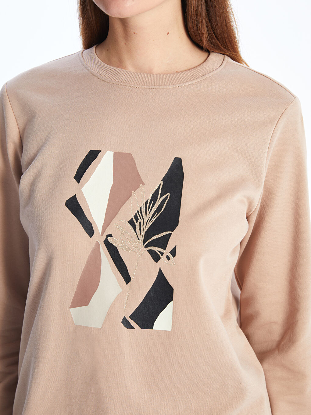 Tunique Sweatshirt à Manches Longues Imprimée pour Femmes avec Col Rond-3