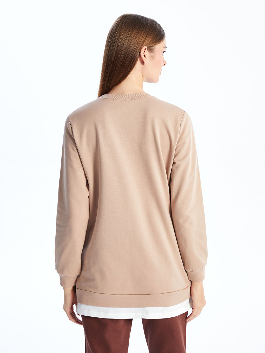 Tunique Sweatshirt à Manches Longues Imprimée pour Femmes avec Col Rond-4