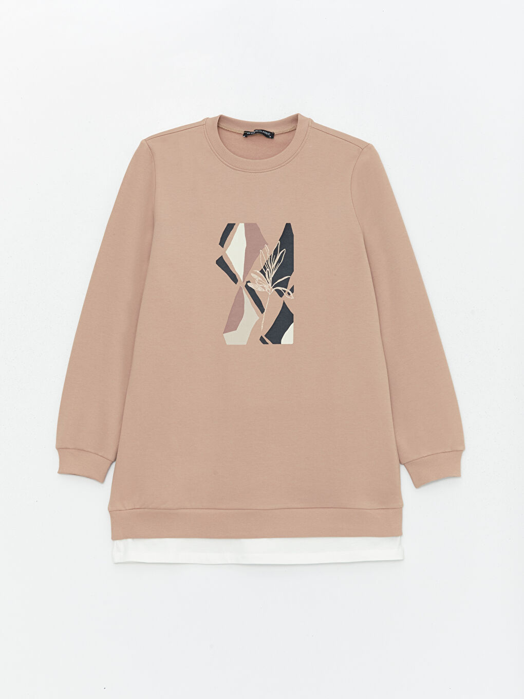 Tunique Sweatshirt à Manches Longues Imprimée pour Femmes avec Col Rond-5