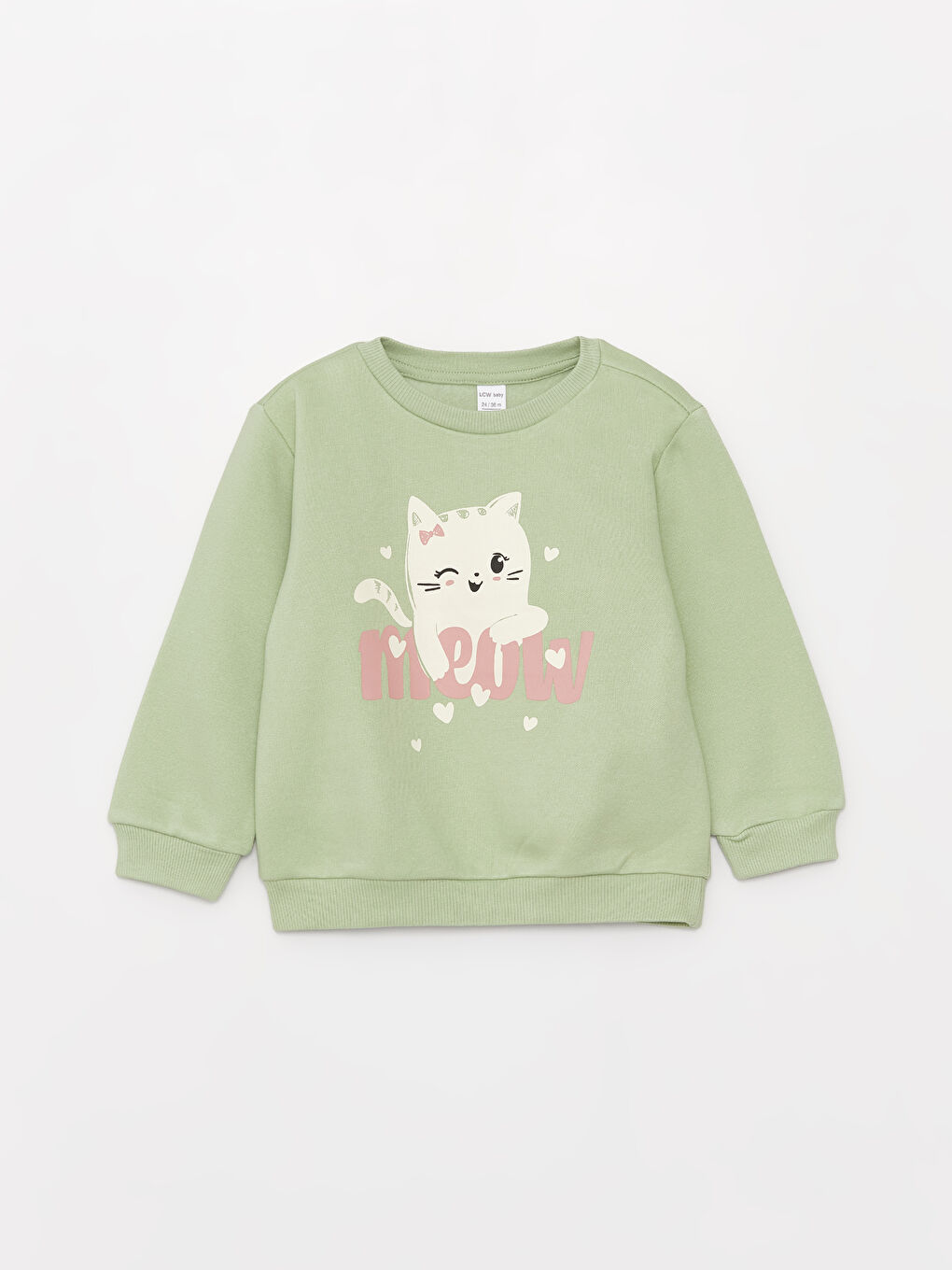 LCW baby Pembe Bisiklet Yaka Uzun Kollu Kız Bebek Sweatshirt 2'li - 2