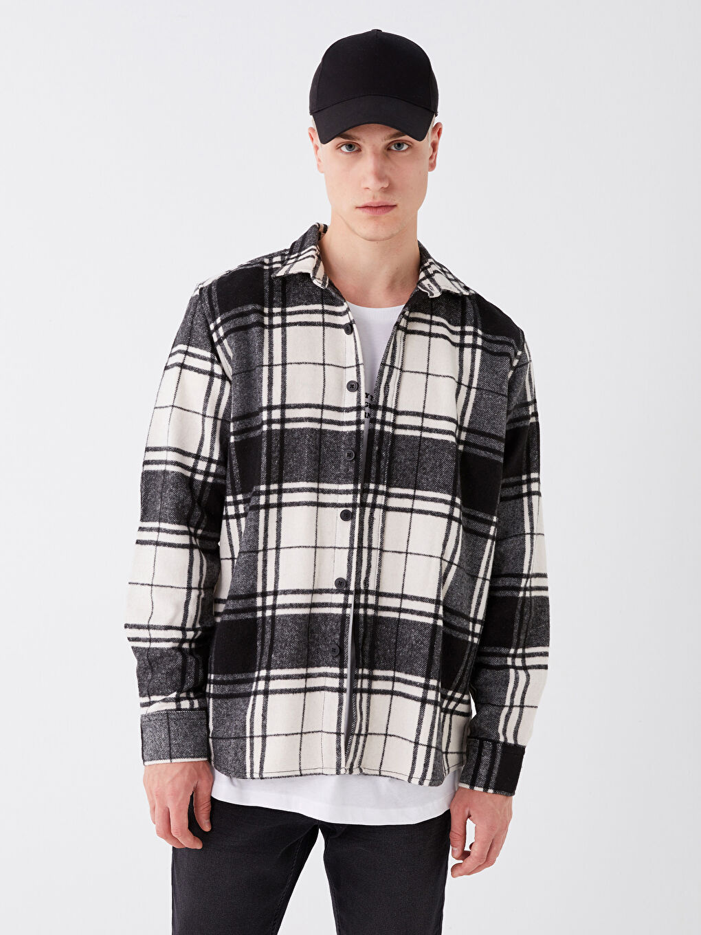 Ерлерге арналған ұзын жеңді торлы стандартты пішімді жейде