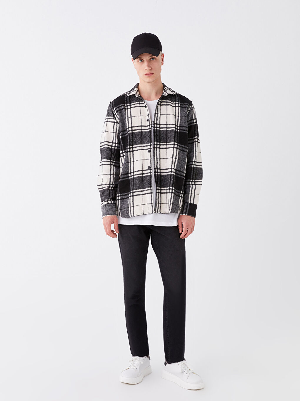 Ерлерге арналған ұзын жеңді торлы стандартты пішімді жейде-2