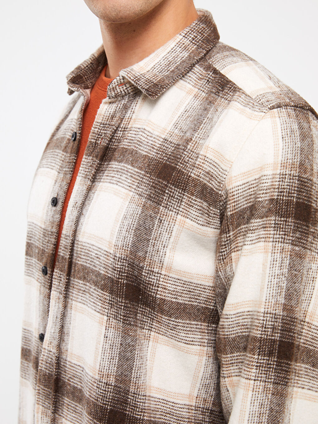 Regular Fit Long Sleeve Plaid Men's Shirt-3