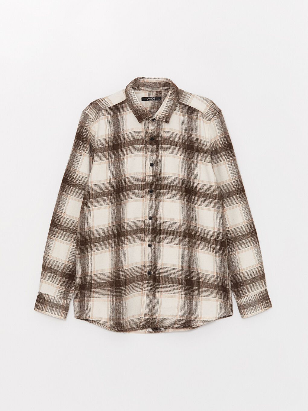 Regular Fit Long Sleeve Plaid Men's Shirt-5