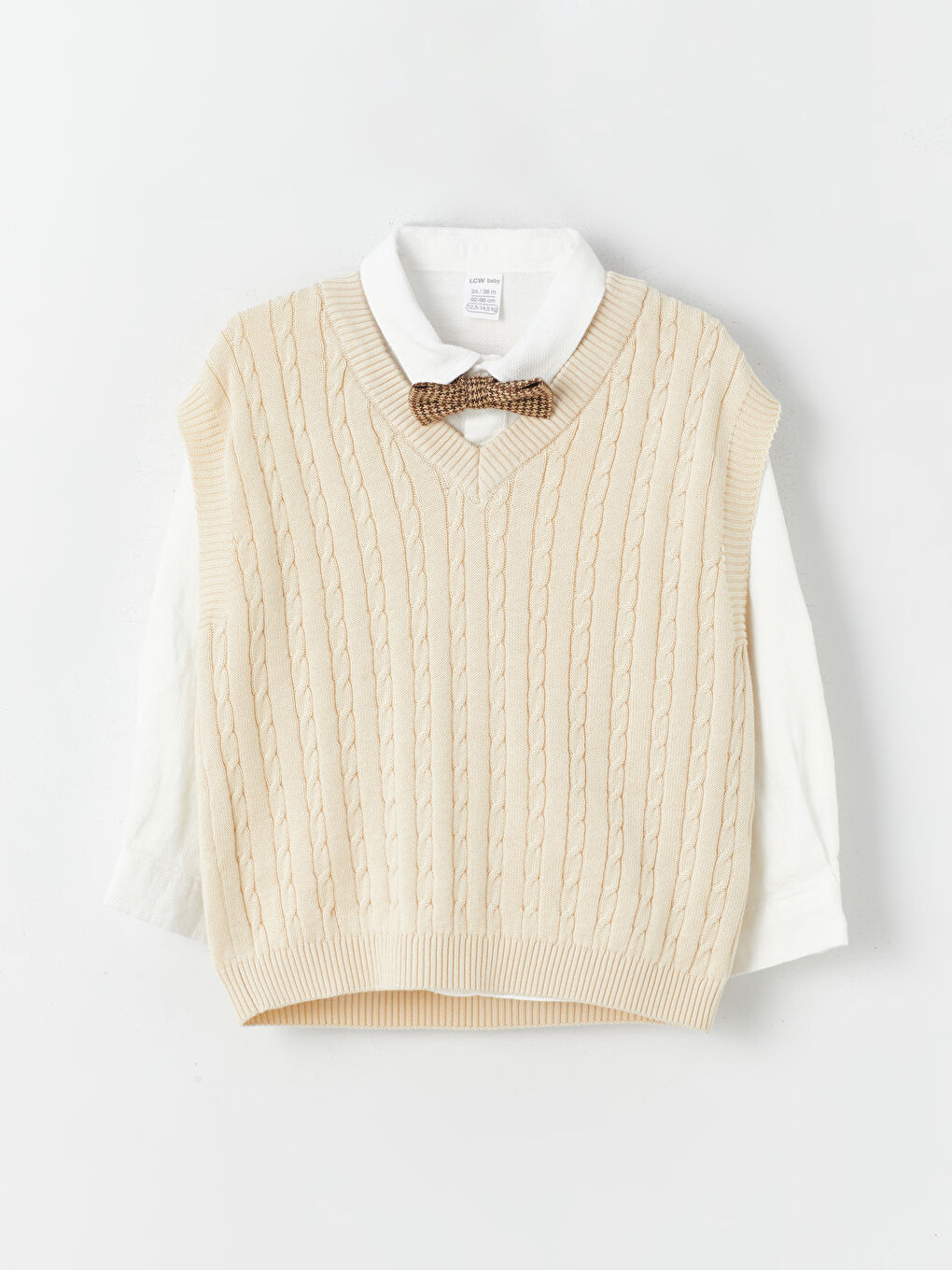 قميص، بنطلون، بلوفر وبابيون أولاد رضع، ٤ قطع-1