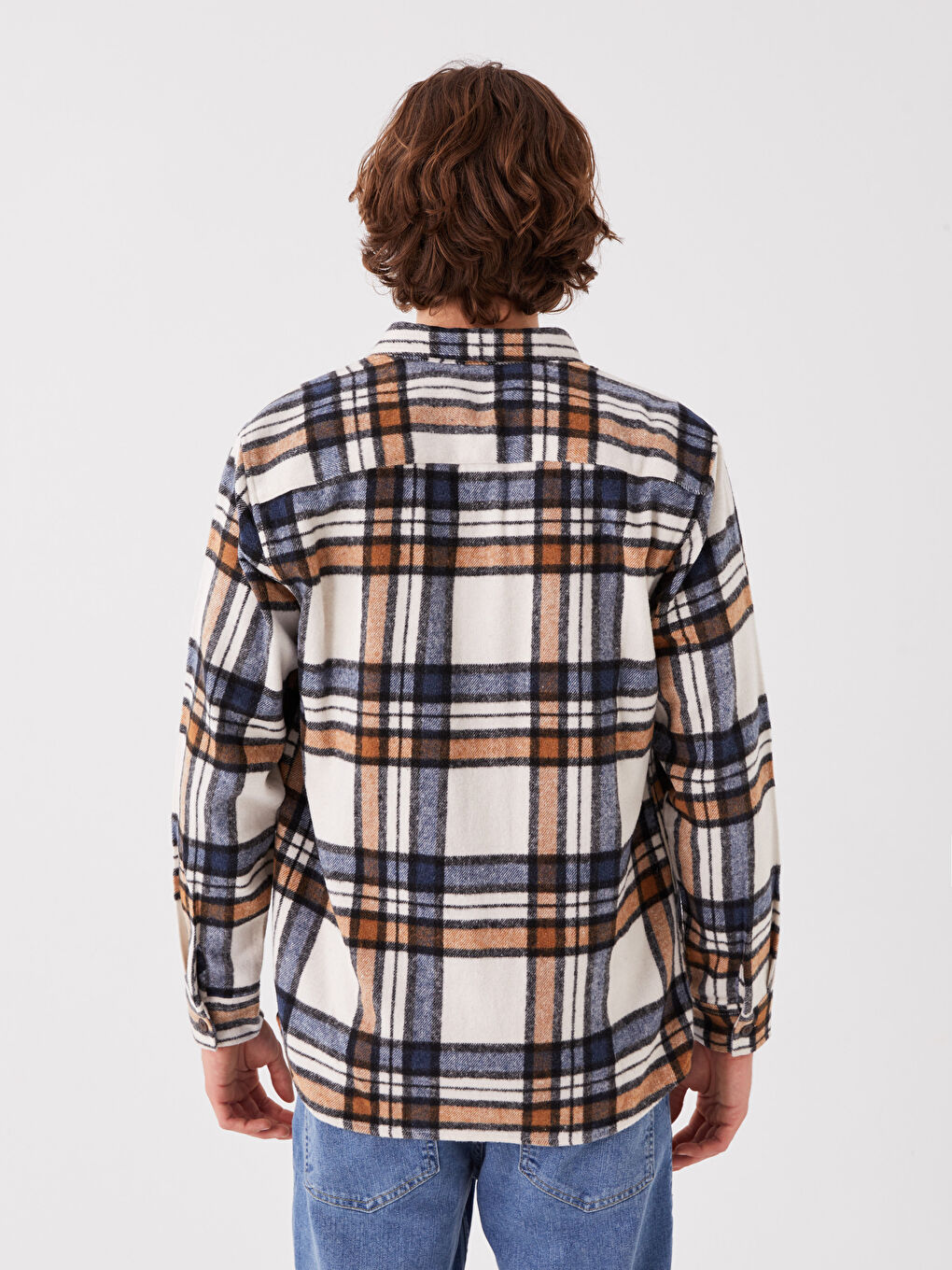 Regular Fit Long Sleeve Plaid Men's Shirt-4