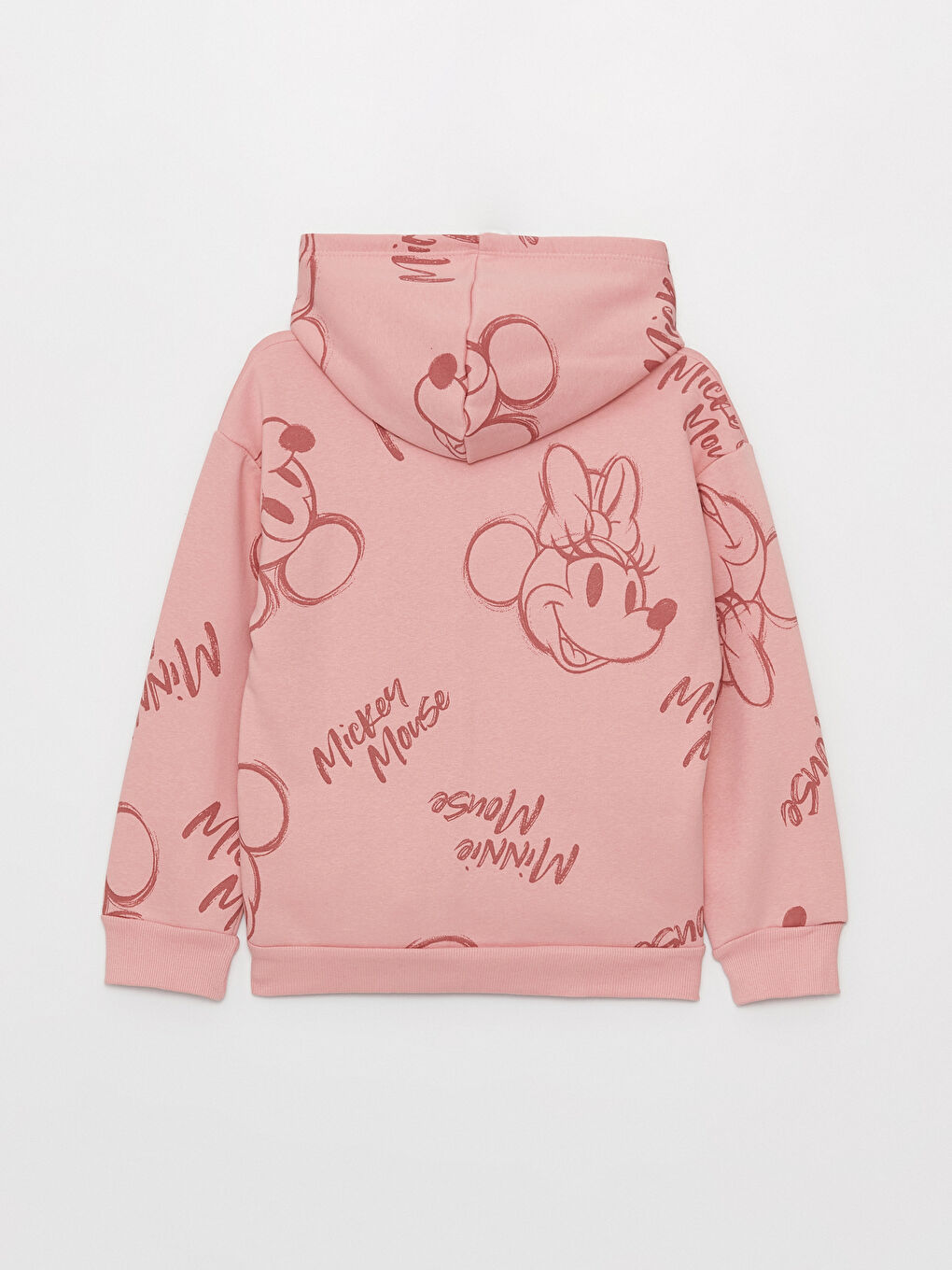 LCW Kids Mat Pembe Minnie ve Mickey Mouse Baskılı Kız Çocuk Hoodie - 2