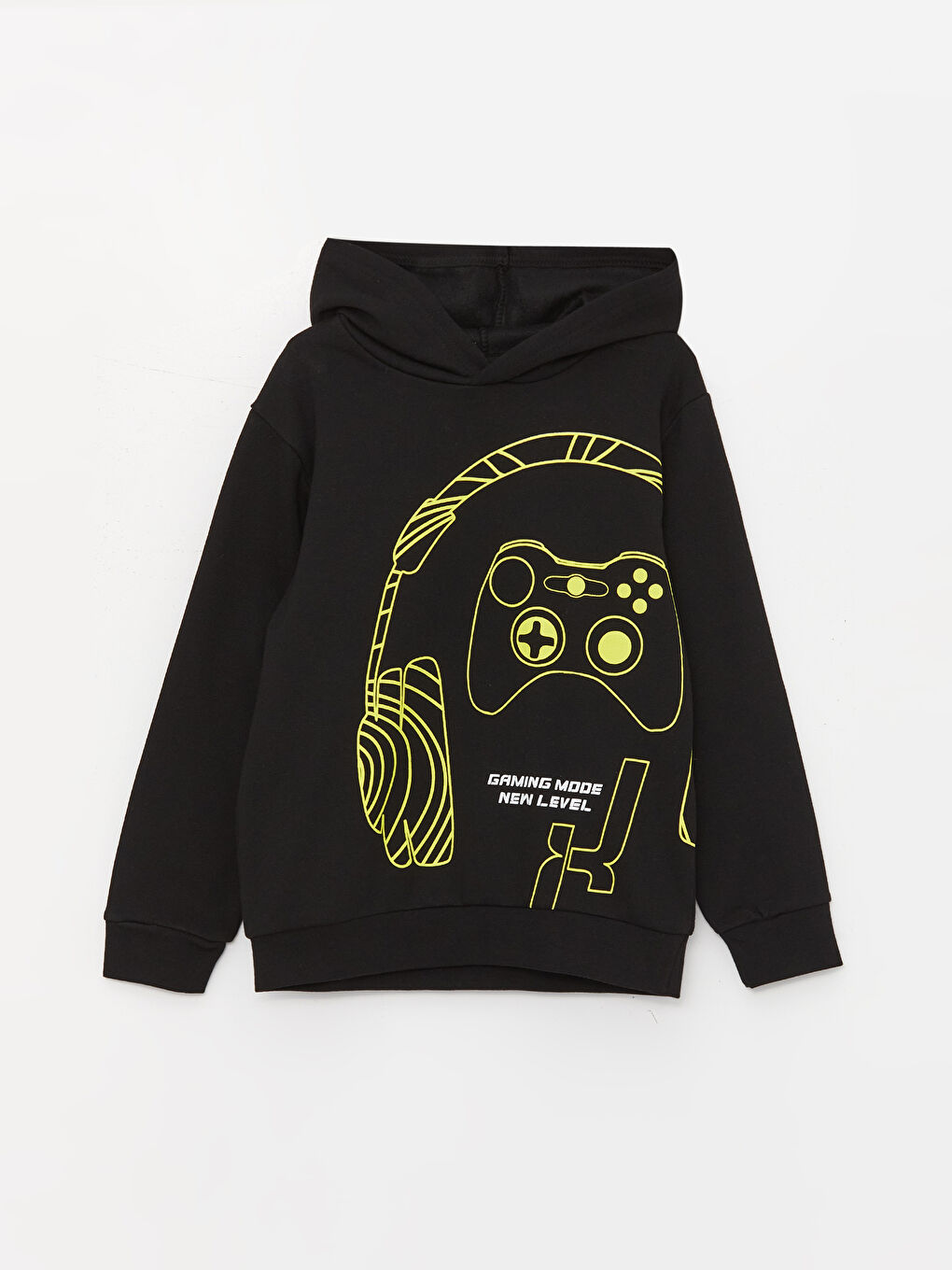 Siyah Baskılı Uzun Kollu Erkek Çocuk Hoodie ve Eşofman Altı-1