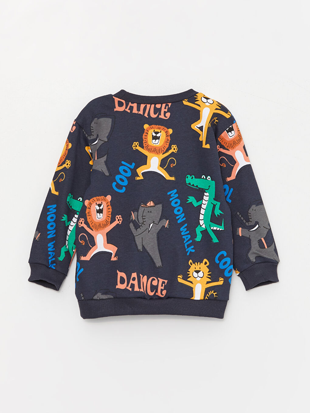 Antrasit Bisiklet Yaka Baskılı Erkek Bebek Sweatshirt-1