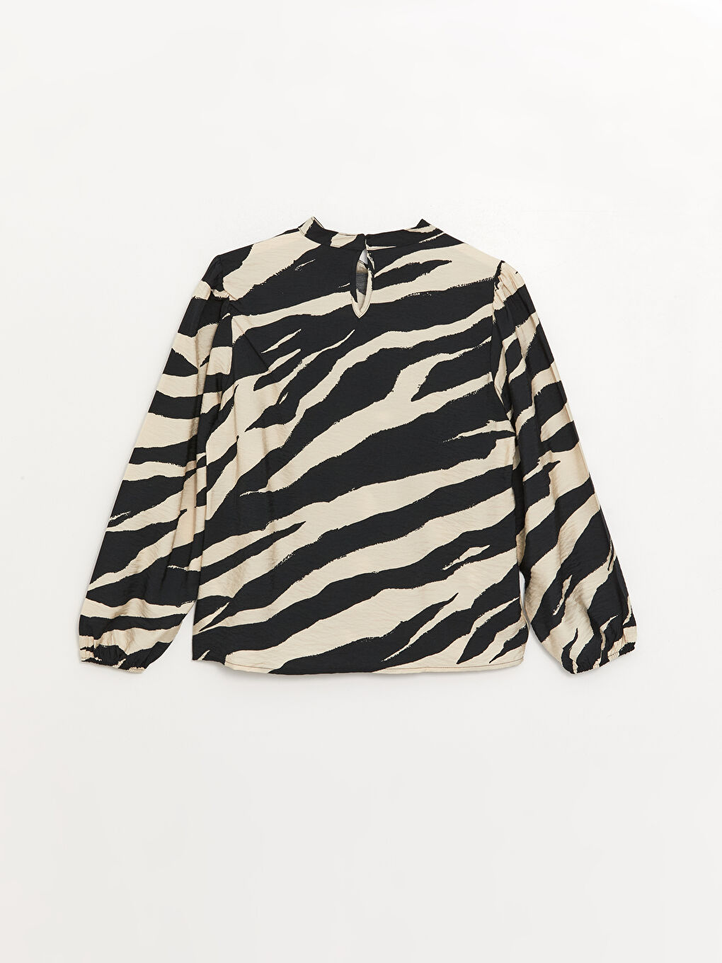 LCWAIKIKI Classic Grandad Collar Patterned Long Sleeve Women's Blouse -W3BS92Z8-LQB